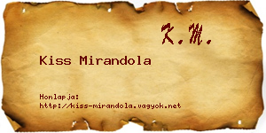 Kiss Mirandola névjegykártya