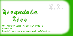mirandola kiss business card